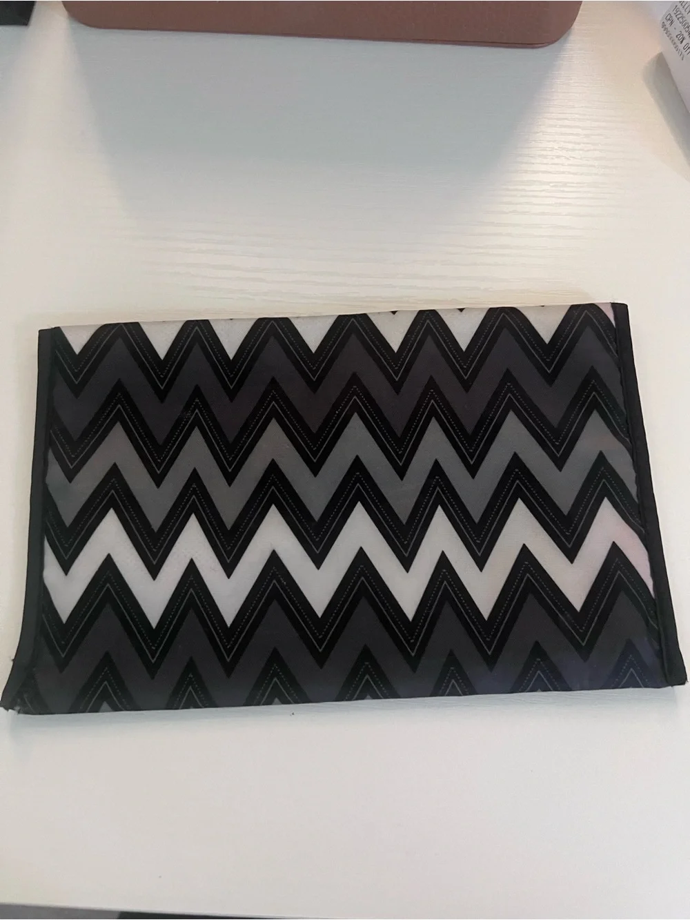 Sephora Black & White Chevron Cosmetic Clutch